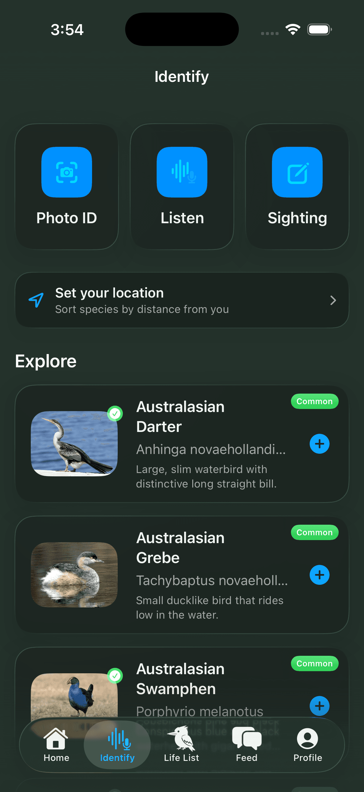 BetterBirding Identify catalog screen